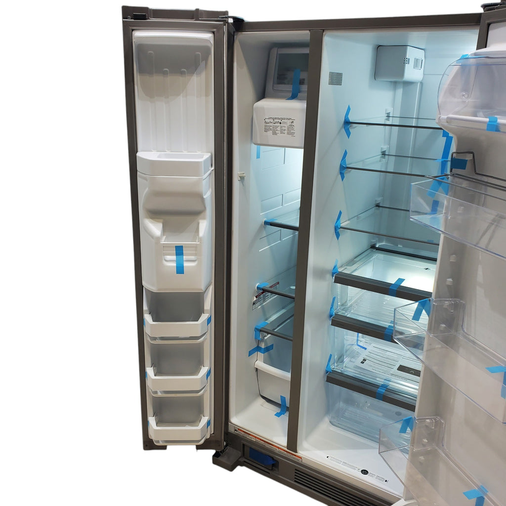 Pictures of 33 in. Wide Fingerprint-Resistant Stainless Steel Whirlpool 21.4 cu. ft. Side by Side Refrigerator with In Door Ice and Water Dispenser - Scratch & Dent - Minor - Neu Appliance Outlet - Discount Appliance Outlet in Austin, Tx