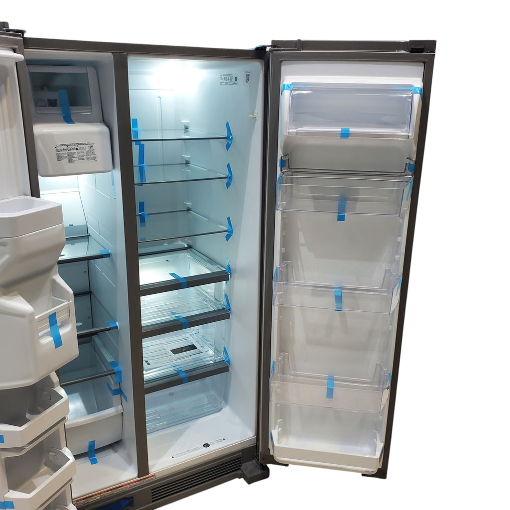 Pictures of 33 in. Wide Fingerprint-Resistant Stainless Steel Whirlpool 21.4 cu. ft. Side by Side Refrigerator with In Door Ice and Water Dispenser - Scratch & Dent - Minor - Neu Appliance Outlet - Discount Appliance Outlet in Austin, Tx