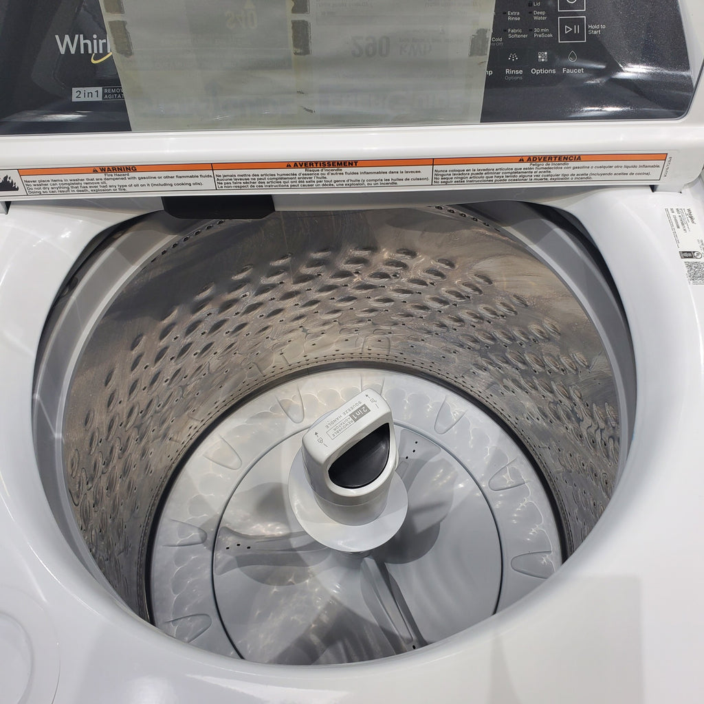 Pictures of White Whirlpool 4.7 - 4.8 cu ft Capacity Top-Load Washer with 2 in 1 Removable Agitator - Scratch & Dent - Minor - Neu Appliance Outlet - Discount Appliance Outlet in Austin, Tx