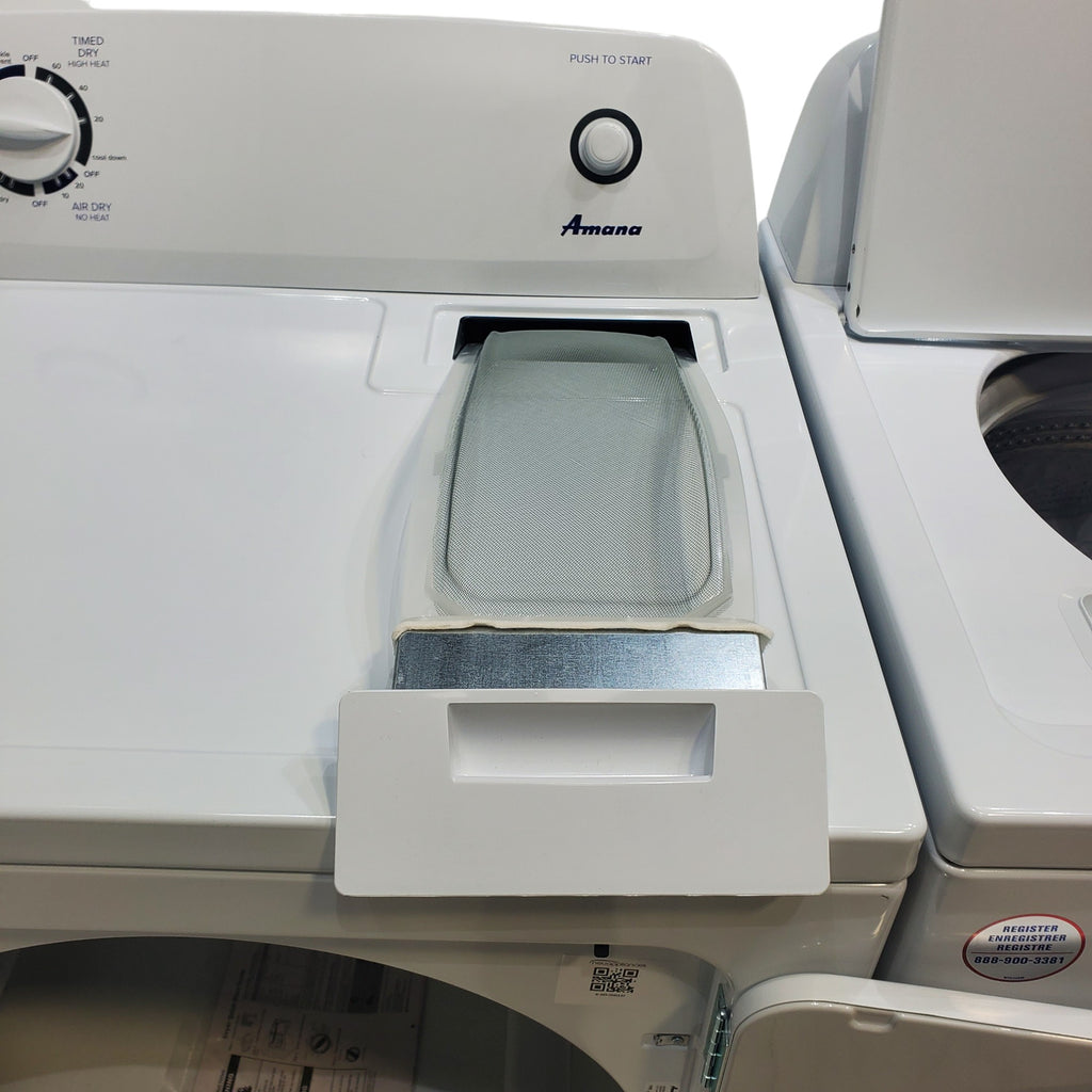 Pictures of Amana 3.8 cu. ft. Top Load Washing Machine with Deep Water Wash Option and Amana 6.5 cu. ft. Electric Dryer with Automatic Cycles - Scratch & Dent - Minor - Neu Appliance Outlet - Discount Appliance Outlet in Austin, Tx