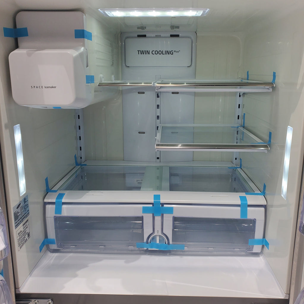 Pictures of Samsung Stainless Steel 25.5 cu. ft. 4-Door French Door Refrigerator with Spill Proof Glass Shelves, FlexZone Drawer, Power Freeze/Cool Options and External Ice/Water Dispenser - Certified Refurbished - Neu Appliance Outlet - Discount Appliance Outlet in Austin, Tx