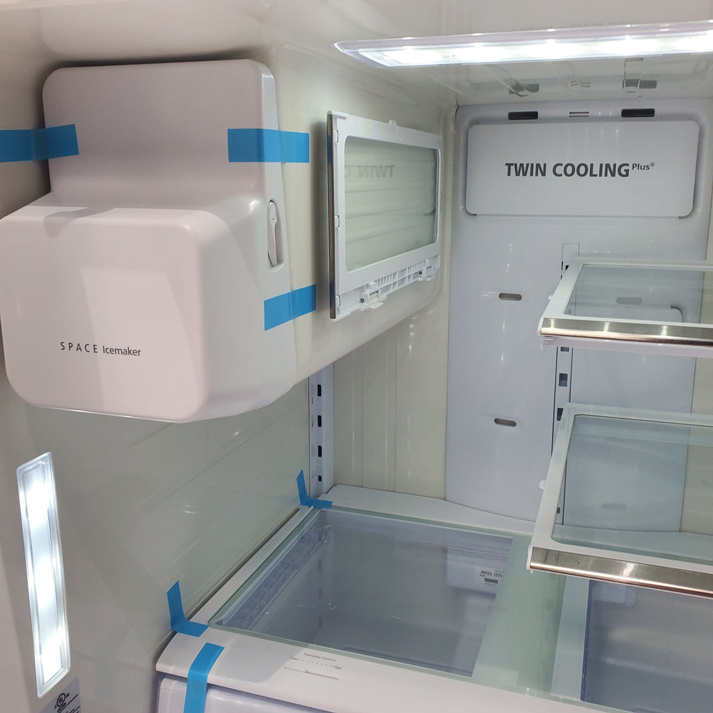 Pictures of Samsung Stainless Steel 25.5 cu. ft. 4-Door French Door Refrigerator with Spill Proof Glass Shelves, FlexZone Drawer, Power Freeze/Cool Options and External Ice/Water Dispenser - Certified Refurbished - Neu Appliance Outlet - Discount Appliance Outlet in Austin, Tx