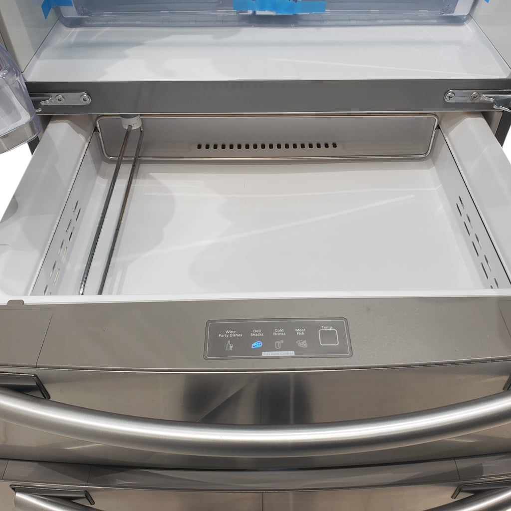 Pictures of Samsung Stainless Steel 25.5 cu. ft. 4-Door French Door Refrigerator with Spill Proof Glass Shelves, FlexZone Drawer, Power Freeze/Cool Options and External Ice/Water Dispenser - Certified Refurbished - Neu Appliance Outlet - Discount Appliance Outlet in Austin, Tx