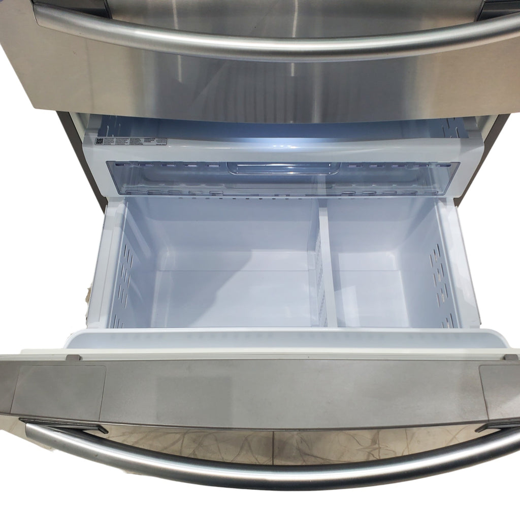 Pictures of Samsung Stainless Steel 25.5 cu. ft. 4-Door French Door Refrigerator with Spill Proof Glass Shelves, FlexZone Drawer, Power Freeze/Cool Options and External Ice/Water Dispenser - Certified Refurbished - Neu Appliance Outlet - Discount Appliance Outlet in Austin, Tx