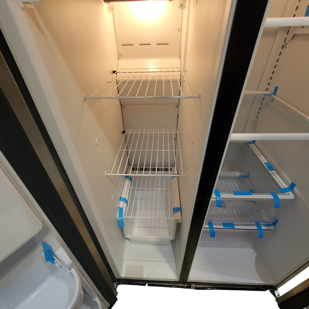 Pictures of Frigidaire 36 inch wide Stainless Steel 26 cu ft Side by Side Refrigerator with Ice/Water Dispenser, PureSource Filter and Ready Select Controls - Certified Refurbished - Neu Appliance Outlet - Discount Appliance Outlet in Austin, Tx