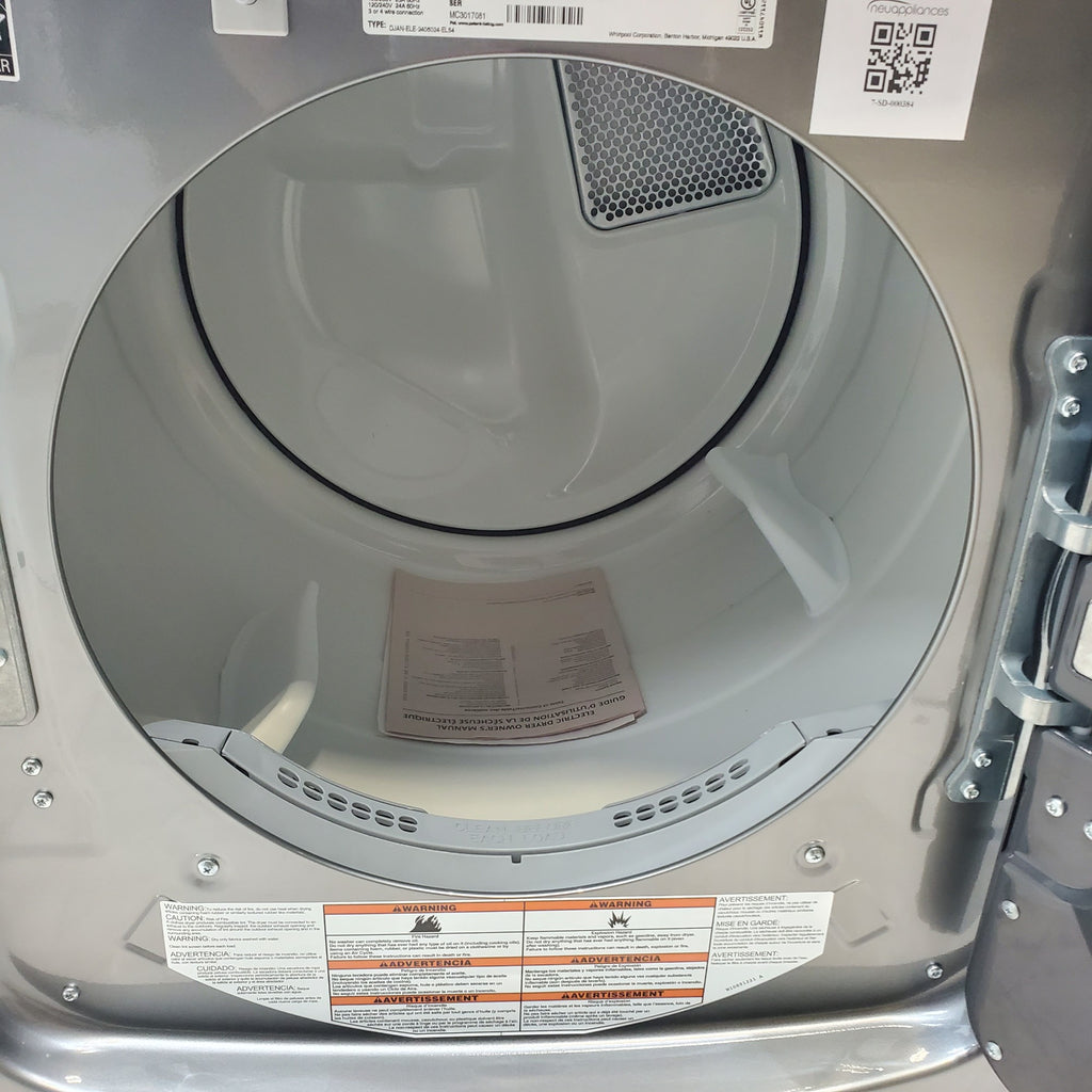 Pictures of Maytag Metallic Slate 4.5-cu ft High Efficiency ENERGY STAR Stackable Steam Cycle Front-Load Washer with Maytag® Commercial Technology and Maytag 7.3-cu ft Stackable Vented ENERGY STAR Electric Dryer - Open Box - Neu Appliance Outlet - Discount Appliance Outlet in Austin, Tx