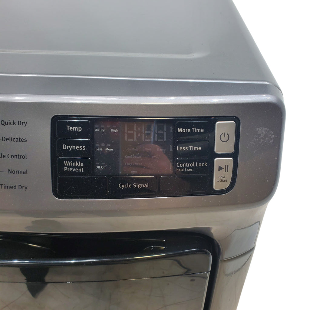 Pictures of Maytag Metallic Slate 4.5-cu ft High Efficiency ENERGY STAR Stackable Steam Cycle Front-Load Washer with Maytag® Commercial Technology and Maytag 7.3-cu ft Stackable Vented ENERGY STAR Electric Dryer - Open Box - Neu Appliance Outlet - Discount Appliance Outlet in Austin, Tx