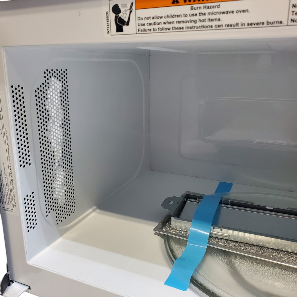 Pictures of Fingerprint Resistant Stainless Steel Whirlpool 1.7 cu. ft. Over the Range Microwave Dishwasher Safe Turntable Plate - Open Box - Neu Appliance Outlet - Discount Appliance Outlet in Austin, Tx