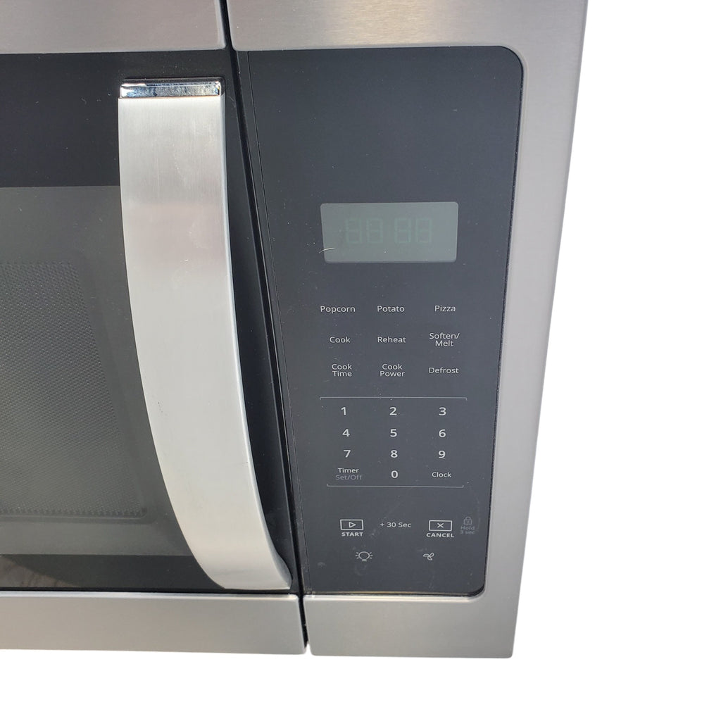 Pictures of Fingerprint Resistant Stainless Steel Whirlpool 1.7 cu. ft. Over the Range Microwave Dishwasher Safe Turntable Plate - Open Box - Neu Appliance Outlet - Discount Appliance Outlet in Austin, Tx