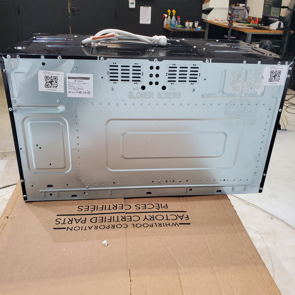 Pictures of Fingerprint Resistant Stainless Steel Whirlpool 1.7 cu. ft. Over the Range Microwave Dishwasher Safe Turntable Plate - Open Box - Neu Appliance Outlet - Discount Appliance Outlet in Austin, Tx