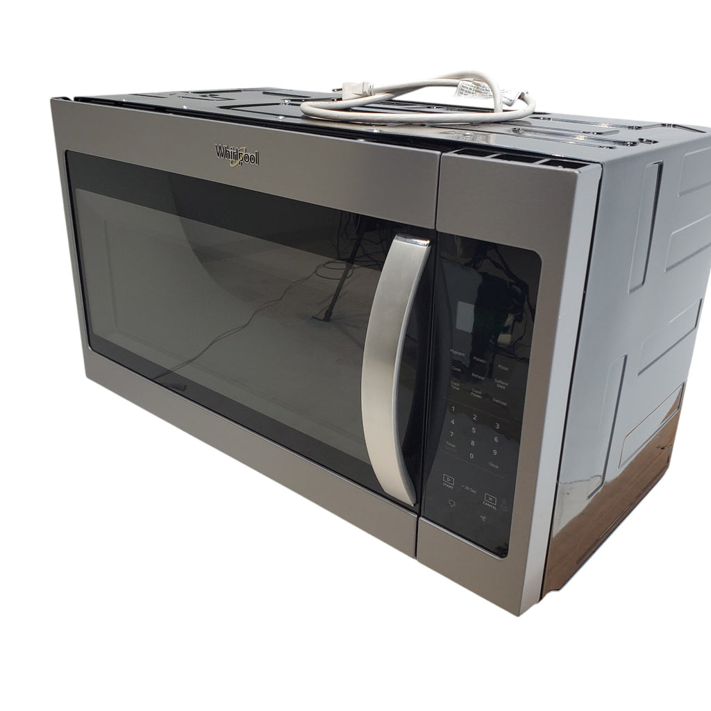 Pictures of Fingerprint Resistant Stainless Steel Whirlpool 1.7 cu. ft. Over the Range Microwave Dishwasher Safe Turntable Plate - Open Box - Neu Appliance Outlet - Discount Appliance Outlet in Austin, Tx