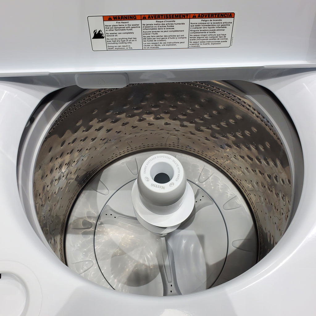 Pictures of Maytag 4.5 cu. ft. Top Load Washer with Power Agitator and 7.0 cu. ft. Gas Dryer with Reversible Door MVW4505MW / MGD4500MW- Open Box - Neu Appliance Outlet - Discount Appliance Outlet in Austin, Tx