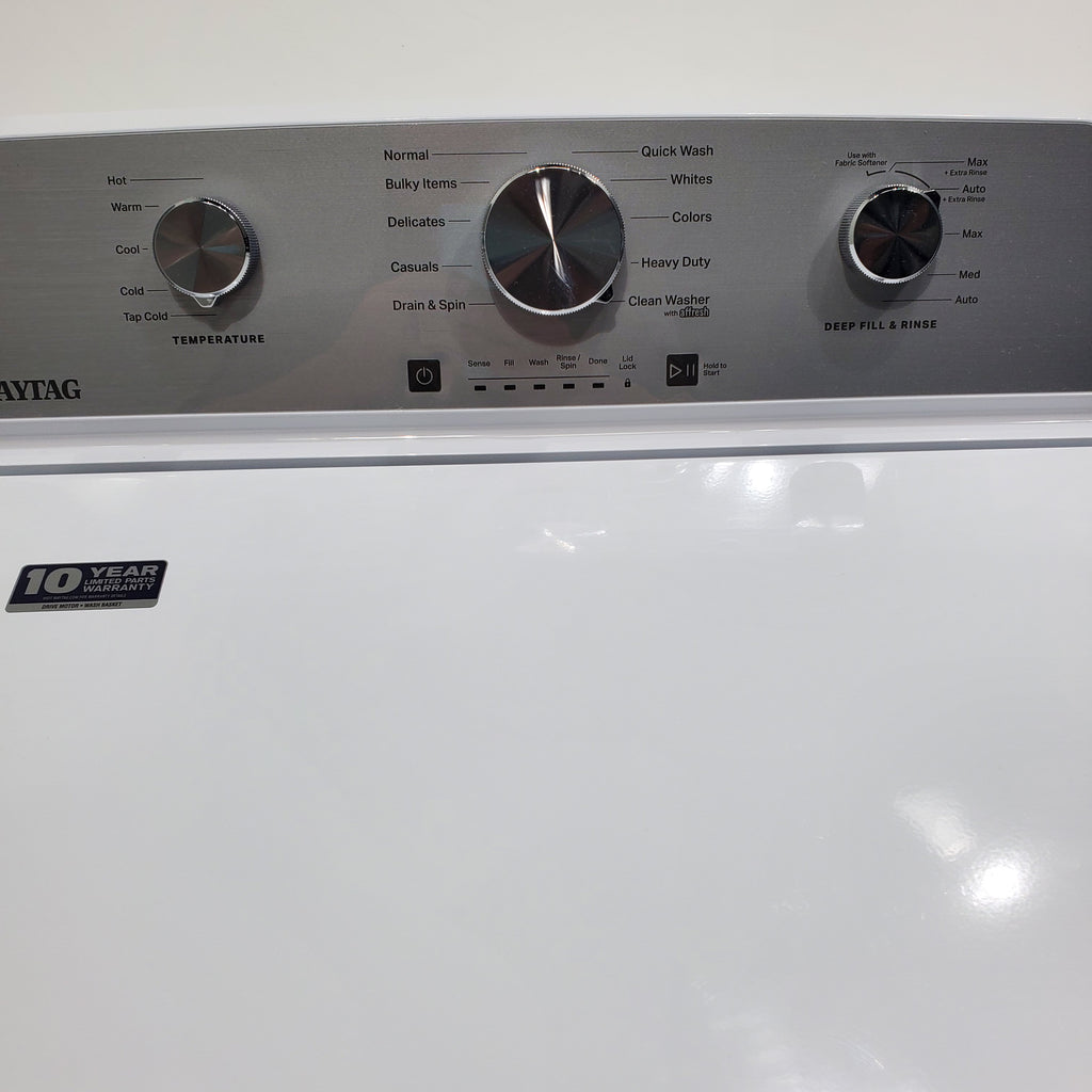 Pictures of Maytag 4.5 cu. ft. Top Load Washer with Power Agitator and 7.0 cu. ft. Gas Dryer with Reversible Door MVW4505MW / MGD4500MW- Open Box - Neu Appliance Outlet - Discount Appliance Outlet in Austin, Tx