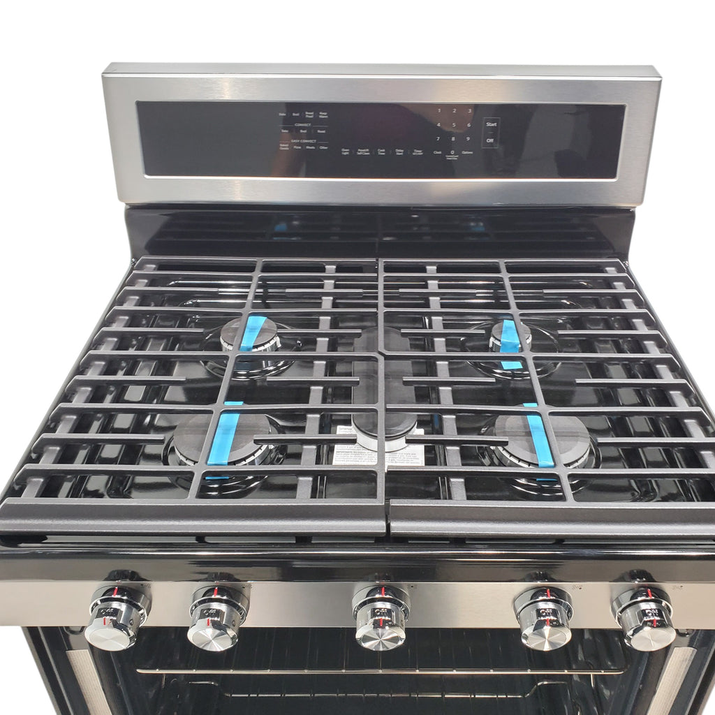 Pictures of Stainless Steel with Printshield Finish KitchenAid 30-in 5 Burners 5.8-cu ft Self-cleaning Convection Oven Freestanding Natural Gas Range - Scratch & Dent - Minor - Neu Appliance Outlet - Discount Appliance Outlet in Austin, Tx