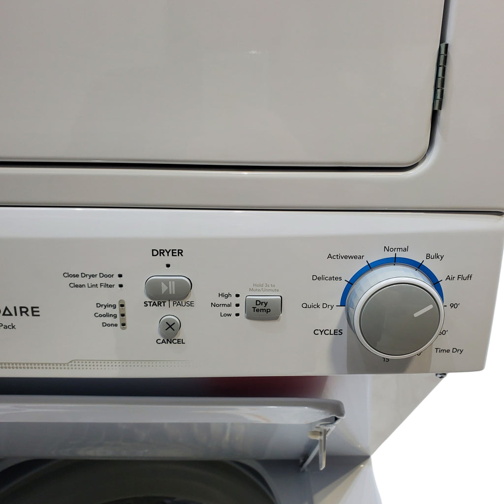Pictures of Frigidaire Stacked Laundry Center with 3.9 cu ft Capacity Washer and 5.6 cu ft Electric Dryer with Maxfill Option FLCE7522AW - Scratch & Dent - Minor - Neu Appliance Outlet - Discount Appliance Outlet in Austin, Tx