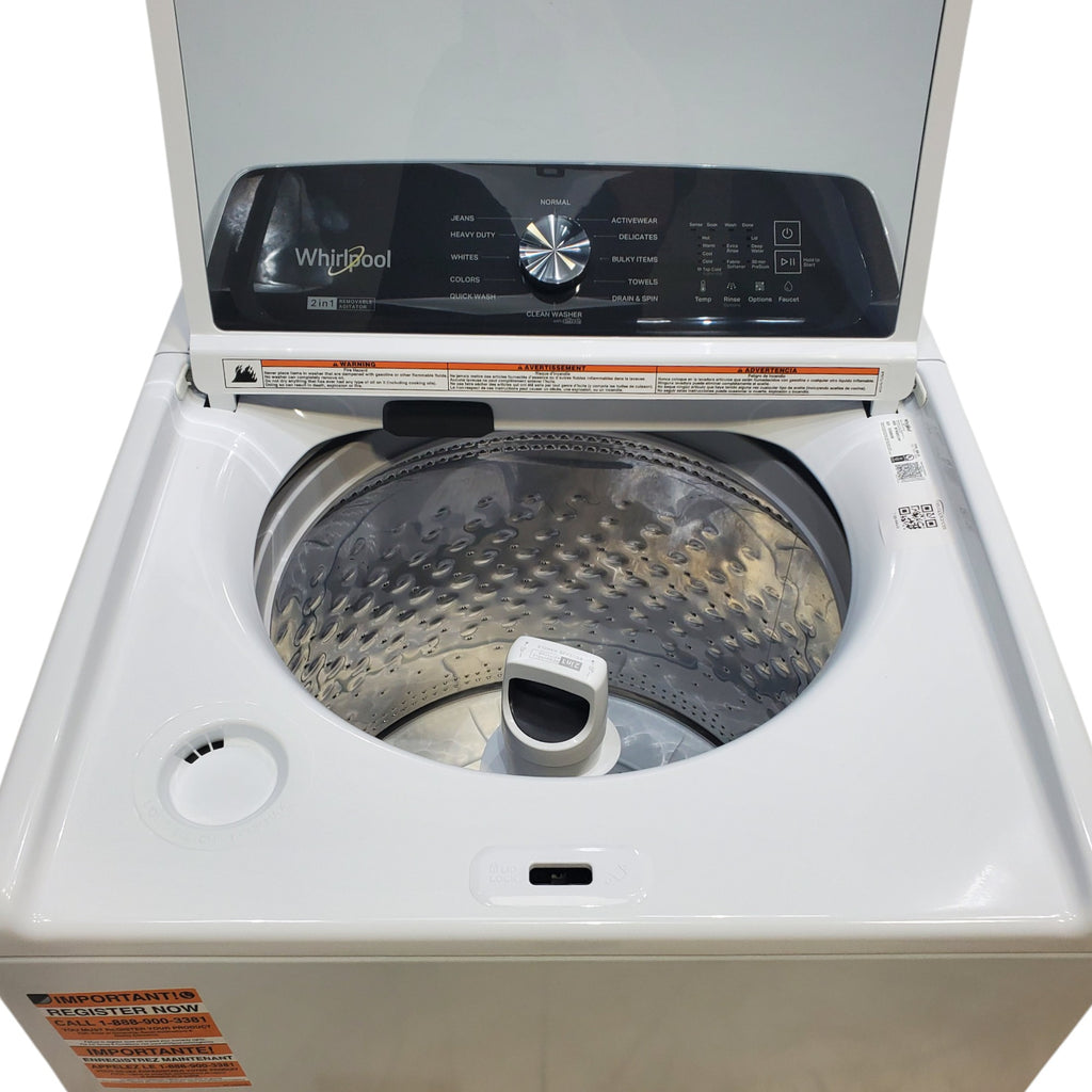 Pictures of White Whirlpool 4.7 - 4.8 cu ft Capacity Top-Load Washer with 2 in 1 Removable Agitator - Open Box - Neu Appliance Outlet - Discount Appliance Outlet in Austin, Tx