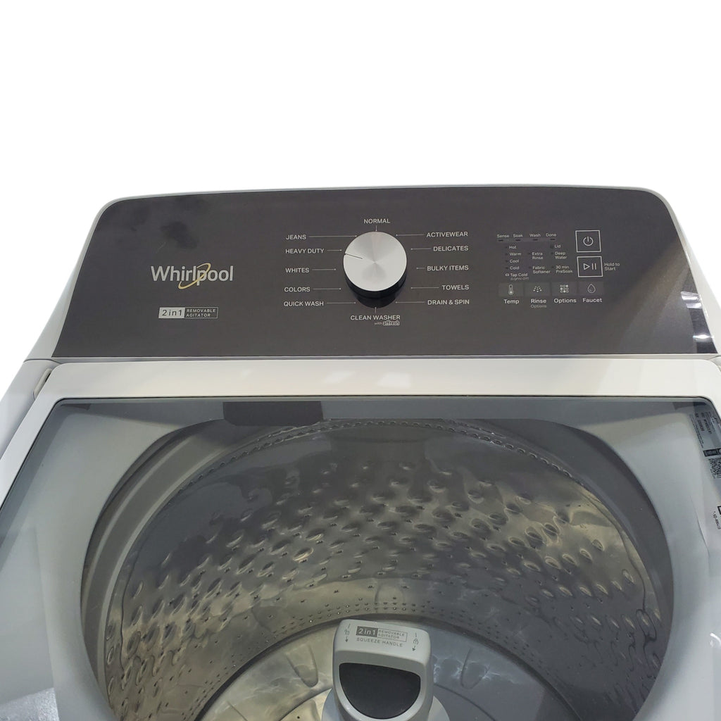 Pictures of White Whirlpool 4.7 - 4.8 cu ft Capacity Top-Load Washer with 2 in 1 Removable Agitator - Open Box - Neu Appliance Outlet - Discount Appliance Outlet in Austin, Tx