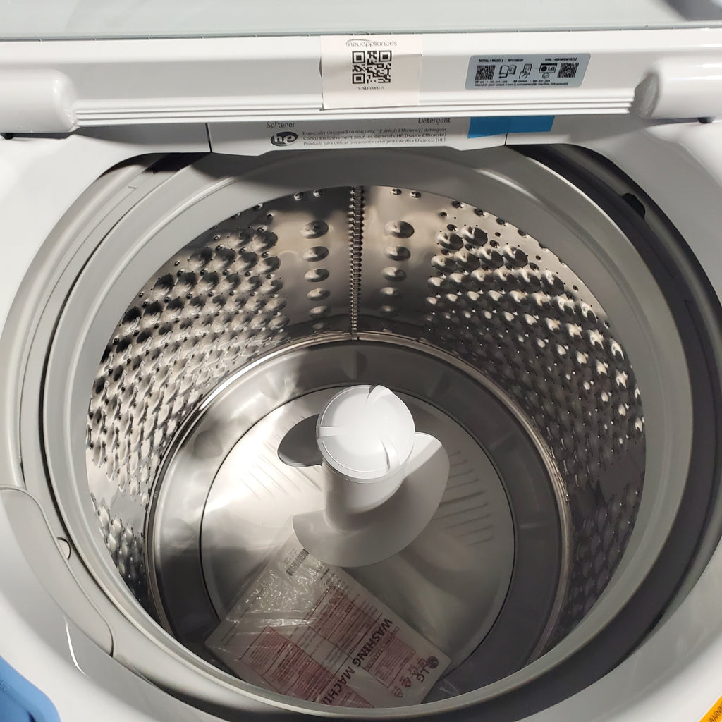 Pictures of ENERGY STAR LG 4.1 cu. ft. Top Load Washing Machine with 4-Way Agitator and ENERGY STAR LG 7.3 cu. ft. Gas Dryer with Smart Diagnosis - Open Box - Neu Appliance Outlet - Discount Appliance Outlet in Austin, Tx