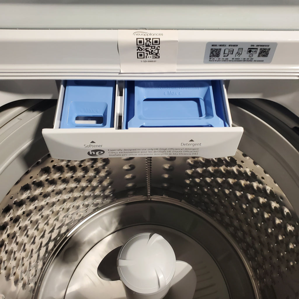 Pictures of ENERGY STAR LG 4.1 cu. ft. Top Load Washing Machine with 4-Way Agitator and ENERGY STAR LG 7.3 cu. ft. Gas Dryer with Smart Diagnosis - Open Box - Neu Appliance Outlet - Discount Appliance Outlet in Austin, Tx