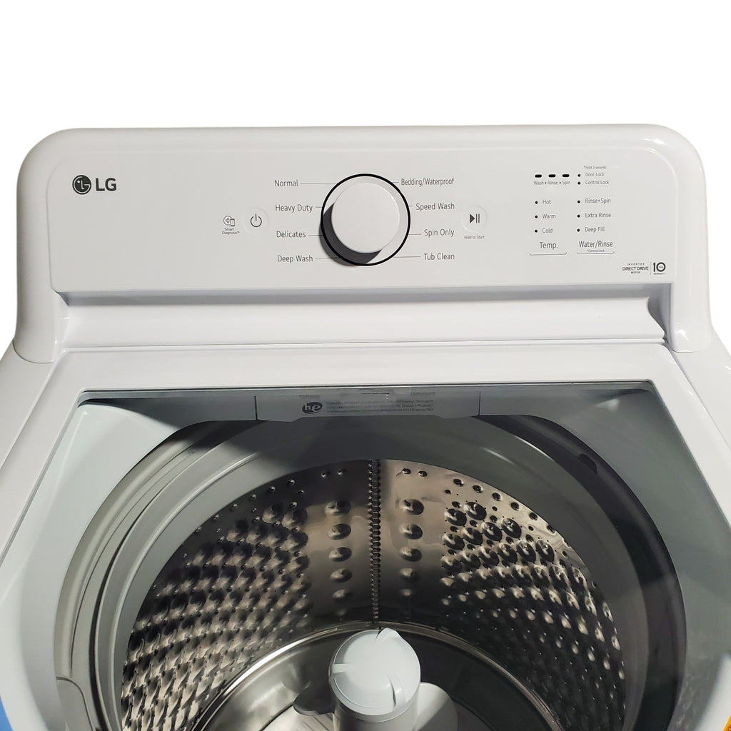 Pictures of ENERGY STAR LG 4.1 cu. ft. Top Load Washing Machine with 4-Way Agitator and ENERGY STAR LG 7.3 cu. ft. Gas Dryer with Smart Diagnosis - Open Box - Neu Appliance Outlet - Discount Appliance Outlet in Austin, Tx