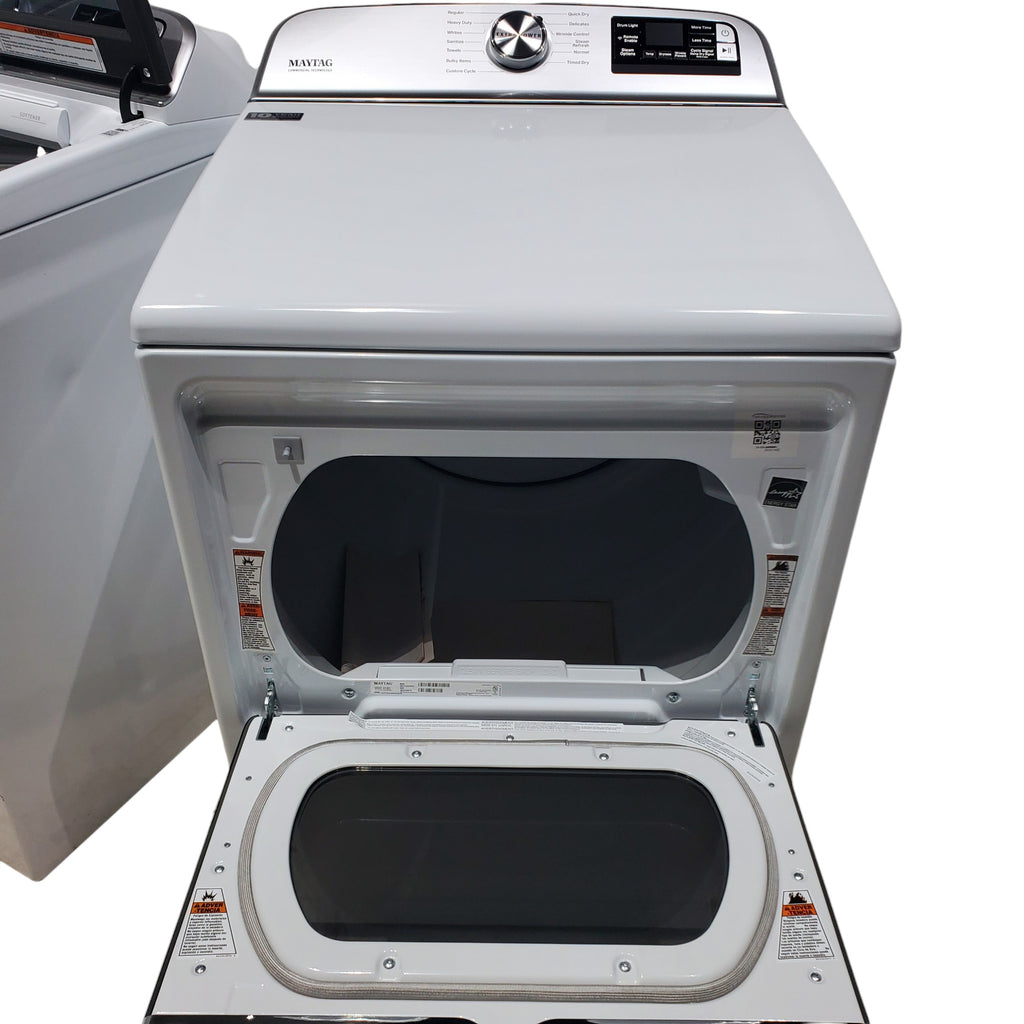 Pictures of Maytag ENERGY STAR 5.2 cu. ft. Top Load Agitator Washing Machine with Extra Power Button and ENERGY STAR Maytag Smart Capable 7.4 cu. ft. Electric Steam Dryer with Extra Power Button - Scratch & Dent - Minor - Neu Appliance Outlet - Discount Appliance Outlet in Austin, Tx