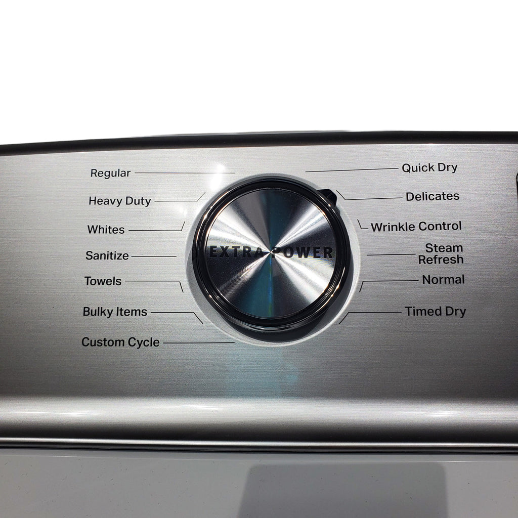 Pictures of Maytag ENERGY STAR 5.2 cu. ft. Top Load Agitator Washing Machine with Extra Power Button and ENERGY STAR Maytag Smart Capable 7.4 cu. ft. Electric Steam Dryer with Extra Power Button - Scratch & Dent - Minor - Neu Appliance Outlet - Discount Appliance Outlet in Austin, Tx