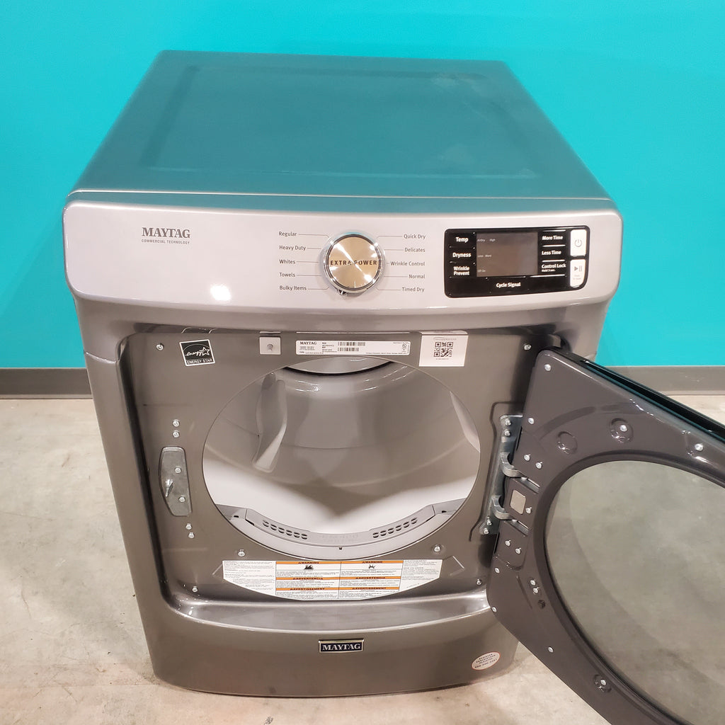 Pictures of Maytag Metallic Slate 7.3-cu ft Stackable Vented ENERGY STAR Electric Dryer with Extra Power Button - Open Box - Neu Appliance Outlet - Discount Appliance Outlet in Austin, Tx