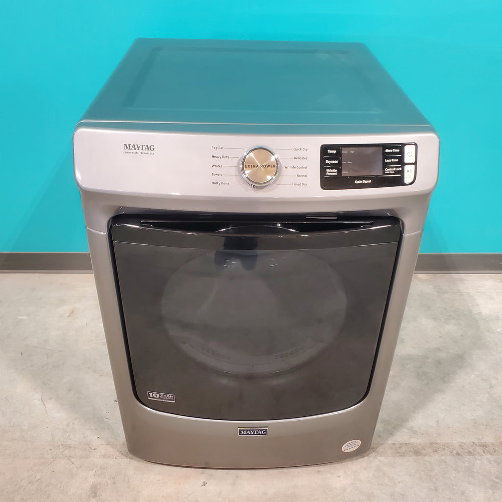 Pictures of Maytag Metallic Slate 7.3-cu ft Stackable Vented ENERGY STAR Electric Dryer with Extra Power Button - Open Box - Neu Appliance Outlet - Discount Appliance Outlet in Austin, Tx