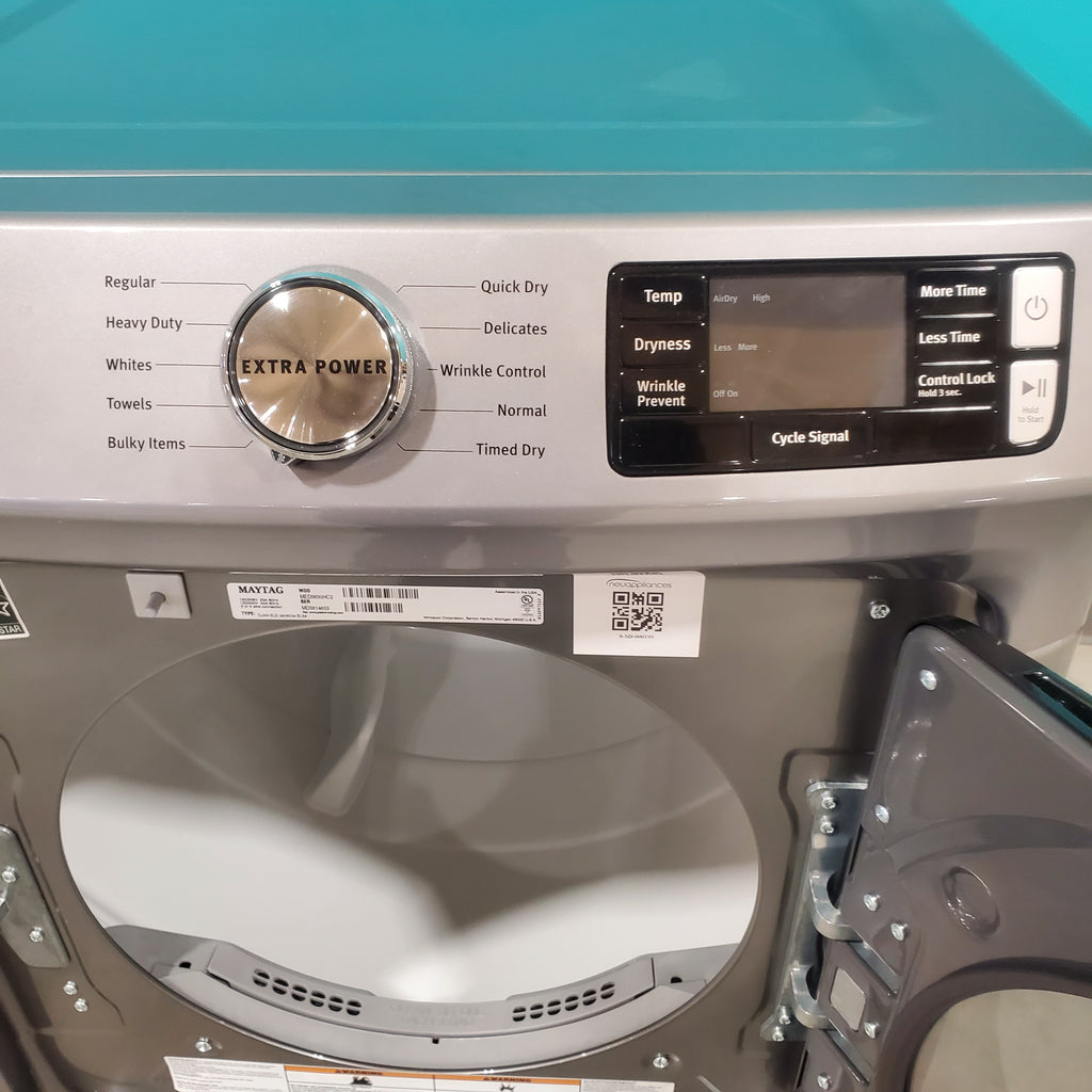 Pictures of Maytag Metallic Slate 7.3-cu ft Stackable Vented ENERGY STAR Electric Dryer with Extra Power Button - Open Box - Neu Appliance Outlet - Discount Appliance Outlet in Austin, Tx