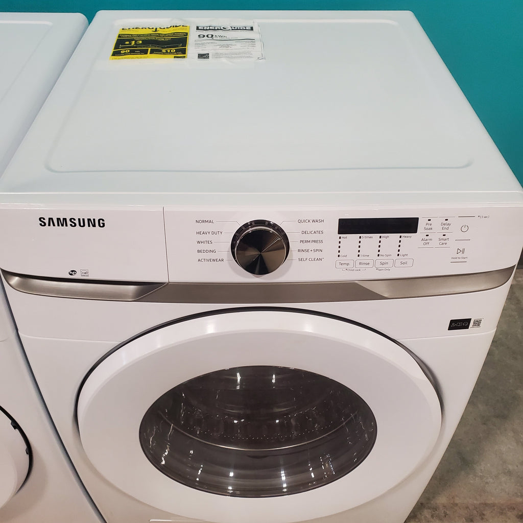 Pictures of ENERGY STAR Samsung 4.5 cu. ft. Front Load Washer with Vibration Reduction and Samsung 7.5 cu. ft. Front Load Electric Dryer with Sensor Dry and Interior Drum Light- Scratch & Dent - Minor - Neu Appliance Outlet - Discount Appliance Outlet in Austin, Tx