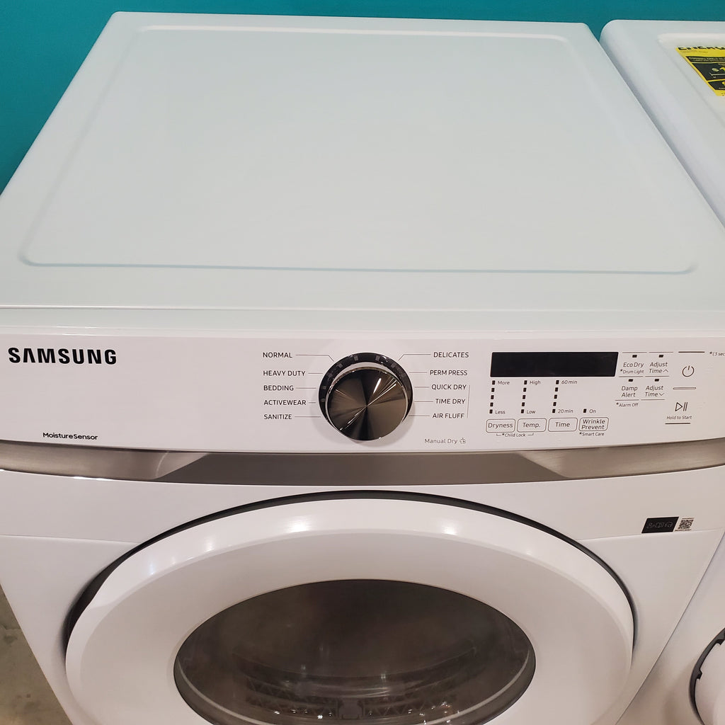 Pictures of ENERGY STAR Samsung 4.5 cu. ft. Front Load Washer with Vibration Reduction and Samsung 7.5 cu. ft. Front Load Electric Dryer with Sensor Dry and Interior Drum Light- Scratch & Dent - Minor - Neu Appliance Outlet - Discount Appliance Outlet in Austin, Tx