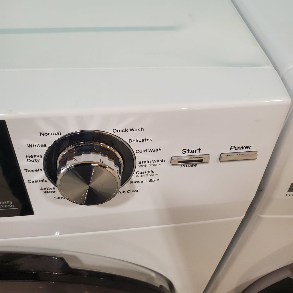 Pictures of Compact 24 in. Wide GE ENERGY STAR 2.4 cu. ft. Front Load Steam Washing Machine with 1400 RPM Spin Speed and Frontload Vented WiFi Capable ENERGY STAR 4.3 cu. ft. Electric Dryer with Stainless Steel Basket - Scratch & Dent - Minor - Neu Appliance Outlet - Discount Appliance Outlet in Austin, Tx