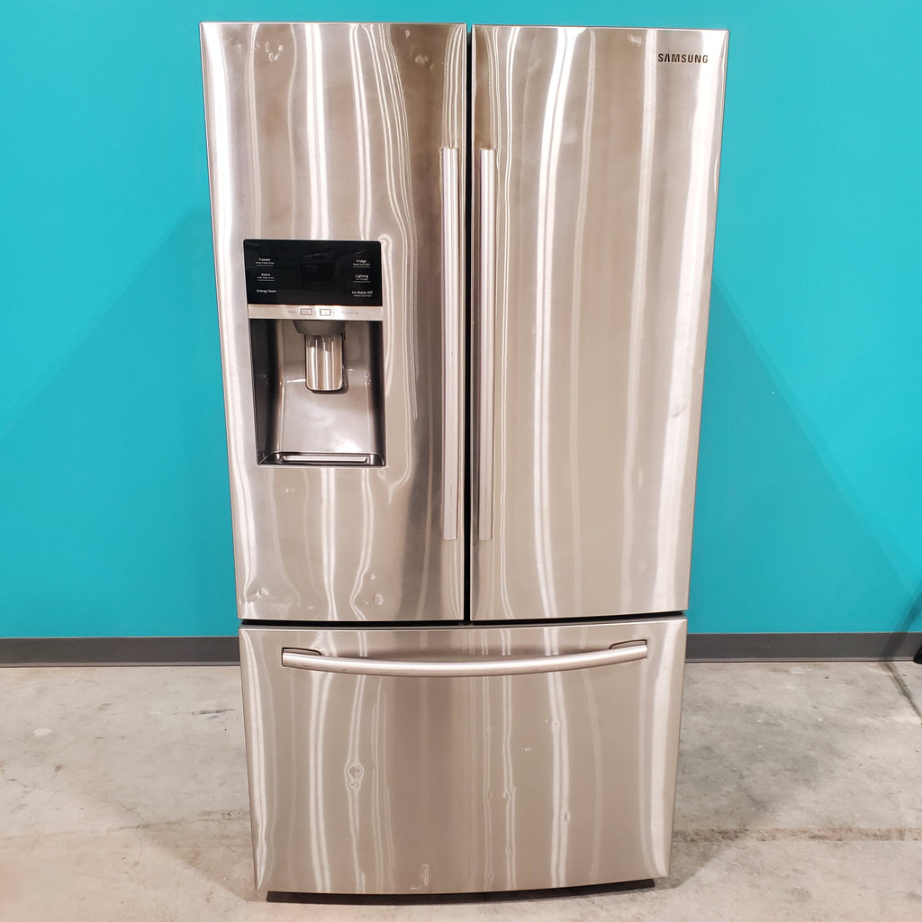Pictures of Stainless Steel ENERGY STAR Samsung 28.07 cu. ft. 3 Door French Door Refrigerator with Dual Ice Maker - Certified Refurbished - Neu Appliance Outlet - Discount Appliance Outlet in Austin, Tx