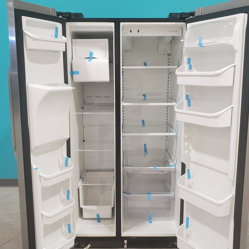 Pictures of Frigidaire 36 inch wide Stainless Steel 26 cu ft Side by Side Refrigerator with Ice/Water Dispenser, PureSource Filter and Ready Select Controls - Certified Refurbished - Neu Appliance Outlet - Discount Appliance Outlet in Austin, Tx