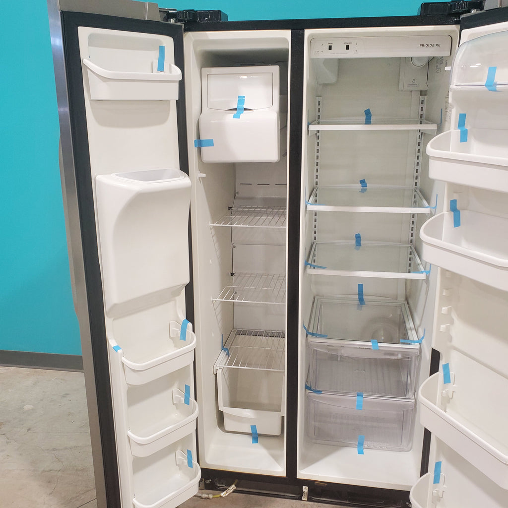 Pictures of Frigidaire 36 inch wide Stainless Steel 26 cu ft Side by Side Refrigerator with Ice/Water Dispenser, PureSource Filter and Ready Select Controls - Certified Refurbished - Neu Appliance Outlet - Discount Appliance Outlet in Austin, Tx
