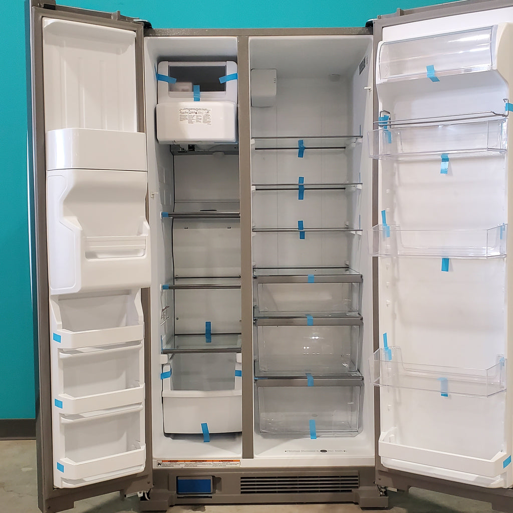 Pictures of Fingerprint-Resistant Stainless Steel Whirlpool 24.5 cu. ft. Side by Side Refrigerator with In Door Ice and Water Dispenser - Scratch & Dent - Minor - Neu Appliance Outlet - Discount Appliance Outlet in Austin, Tx