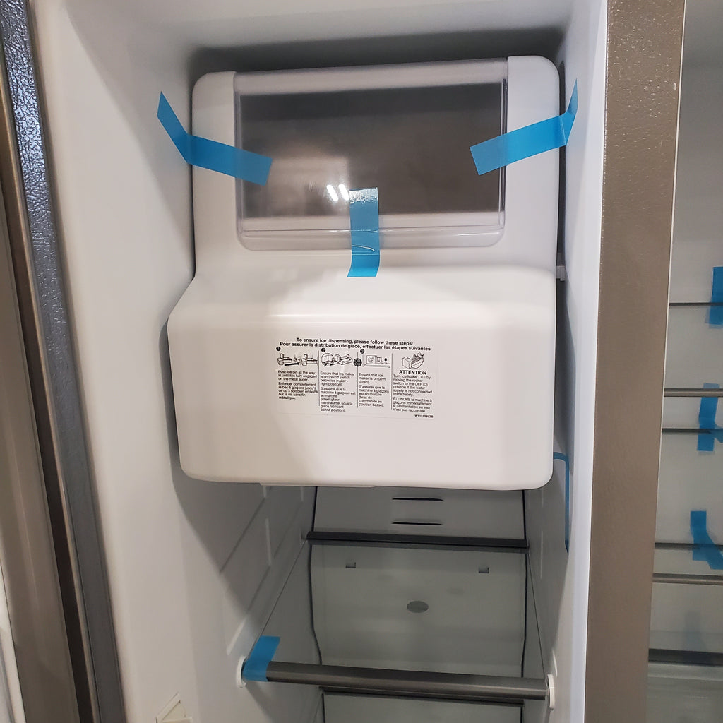 Pictures of Fingerprint-Resistant Stainless Steel Whirlpool 24.5 cu. ft. Side by Side Refrigerator with In Door Ice and Water Dispenser - Scratch & Dent - Minor - Neu Appliance Outlet - Discount Appliance Outlet in Austin, Tx