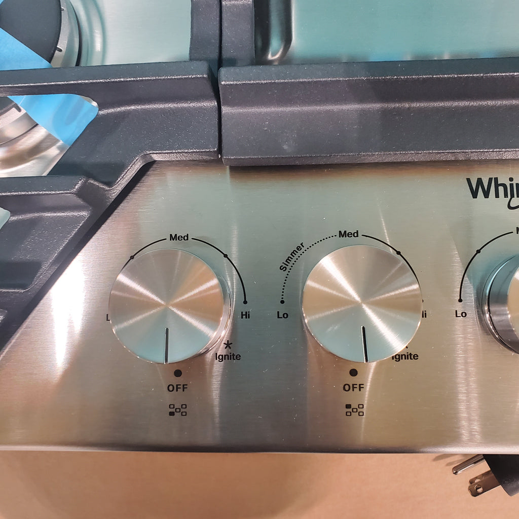 Pictures of Whirlpool Stainless Steel 30-inch Gas Cooktop with Fifth Burner and SpeedHeat™ Burner WCGK7030PS - Open Box - Neu Appliance Outlet - Discount Appliance Outlet in Austin, Tx