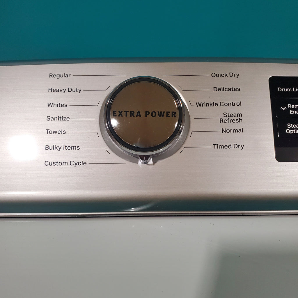 Pictures of Maytag ENERGY STAR 5.2 cu. ft. Top Load Agitator Washing Machine with Extra Power Button MVW7230HW and ENERGY STAR Maytag Smart Capable 7.4 cu. ft. Gas Steam Dryer with Extra Power Button MGD7230HW - Neu Appliance Outlet - Discount Appliance Outlet in Austin, Tx