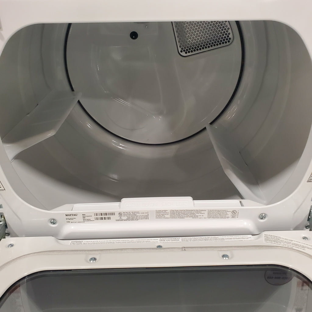 Pictures of Maytag ENERGY STAR 5.2 cu. ft. Top Load Agitator Washing Machine with Extra Power Button MVW7230HW and ENERGY STAR Maytag Smart Capable 7.4 cu. ft. Gas Steam Dryer with Extra Power Button MGD7230HW - Neu Appliance Outlet - Discount Appliance Outlet in Austin, Tx