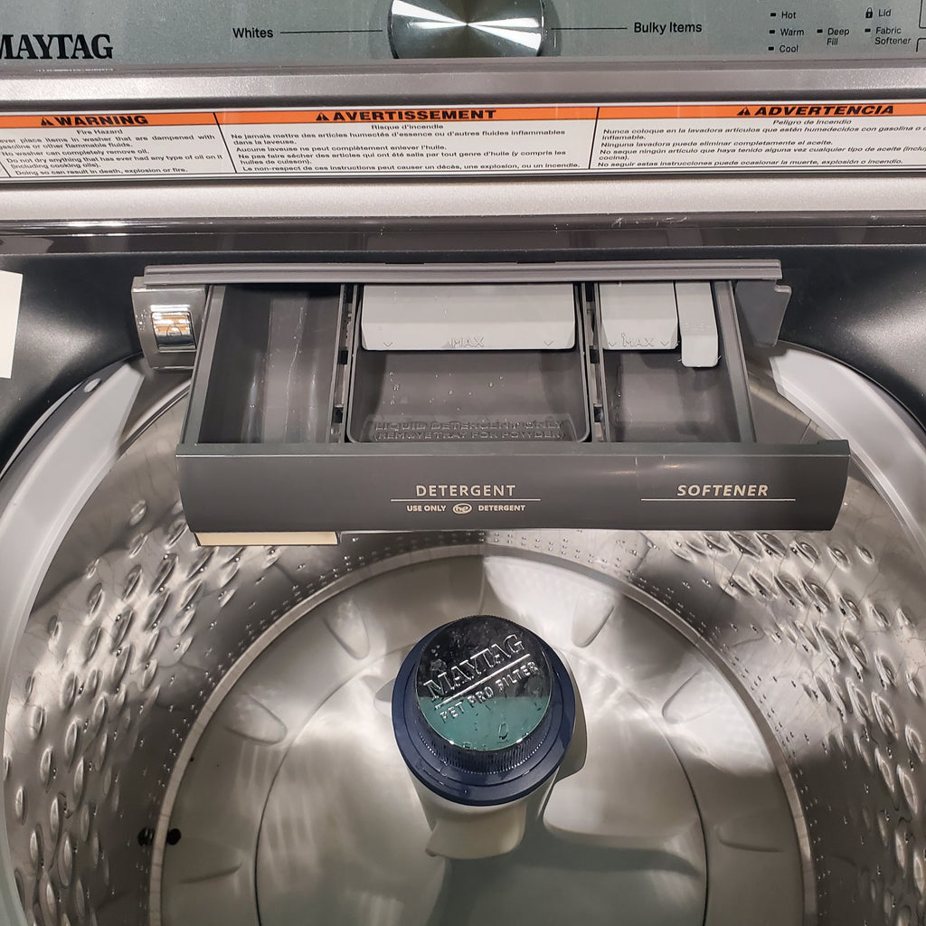 Pictures of Maytag Volcano Black Pet Pro Top Load 4.7 cu. ft. Washer with Deep Fill option and Built-in Water Faucet MVW6500MBK - Scratch & Dent - Minor - Neu Appliance Outlet - Discount Appliance Outlet in Austin, Tx