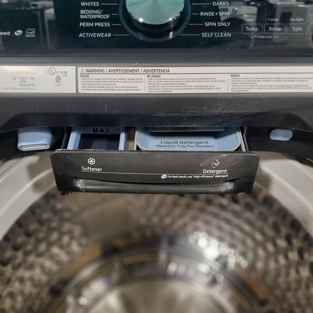 Pictures of Black Stainless Steel ENERGY STAR Samsung 5.0 cu. ft. Top Load Washer with Active Water Jet - Scratch & Dent - Minor - Neu Appliance Outlet - Discount Appliance Outlet in Austin, Tx