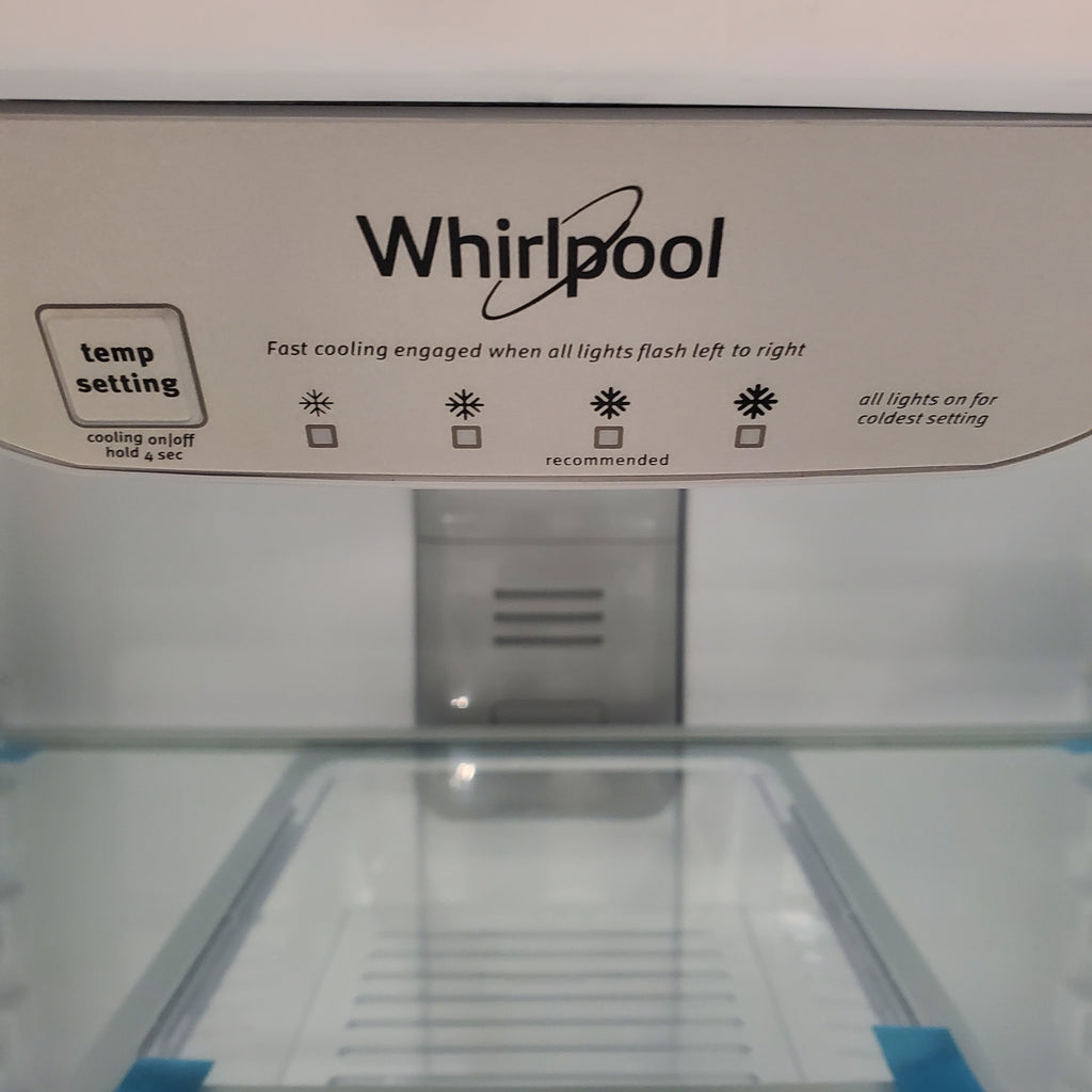 Pictures of 33" Wide Whirlpool Top Freezer 20.5 cu ft Refrigerator with Ice Maker and Frameless Glass Shelves and Flexi-Slide Bin - Open Box - Neu Appliance Outlet - Discount Appliance Outlet in Austin, Tx