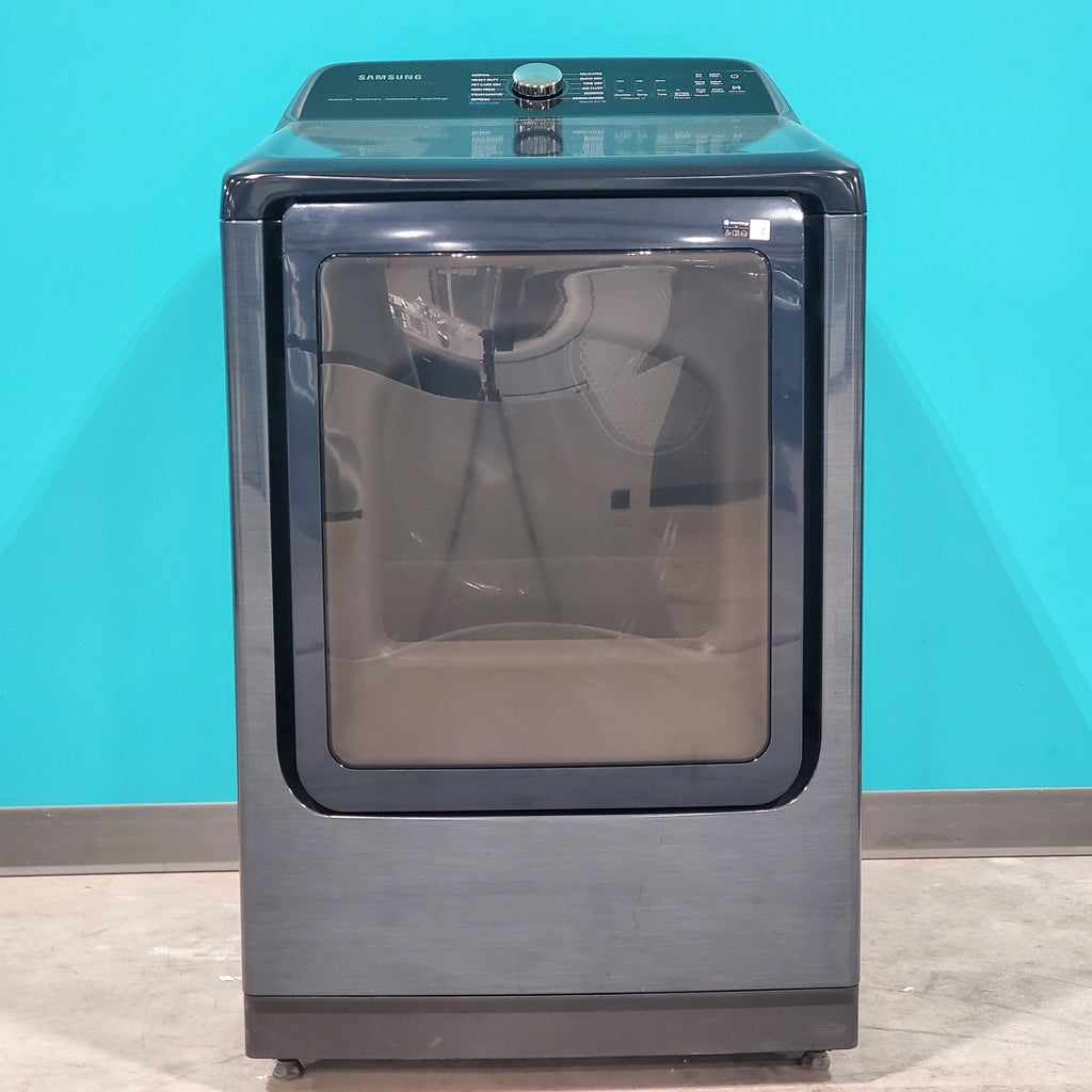 Pictures of Samsung Brushed Navy Blue 7.4 cu. ft. Smart Vented Electric Dryer with Pet Care Dry and Steam Sanitize+ DVE54CG7150D - Open Box - Neu Appliance Outlet - Discount Appliance Outlet in Austin, Tx