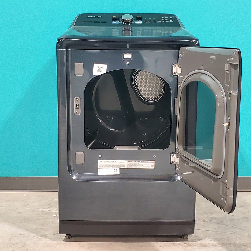 Pictures of Samsung Brushed Navy Blue 7.4 cu. ft. Smart Vented Electric Dryer with Pet Care Dry and Steam Sanitize+ DVE54CG7150D - Open Box - Neu Appliance Outlet - Discount Appliance Outlet in Austin, Tx