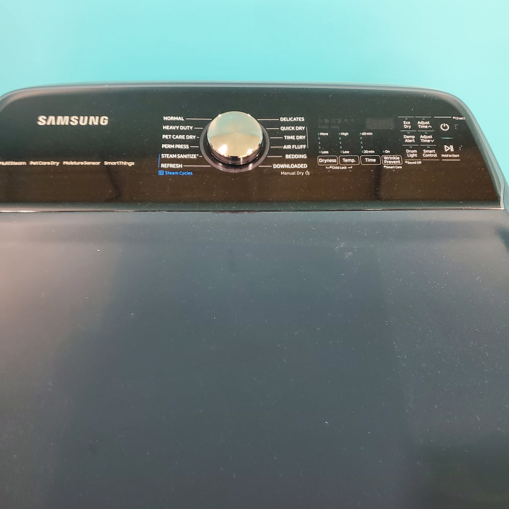 Pictures of Samsung Brushed Navy Blue 7.4 cu. ft. Smart Vented Electric Dryer with Pet Care Dry and Steam Sanitize+ DVE54CG7150D - Open Box - Neu Appliance Outlet - Discount Appliance Outlet in Austin, Tx