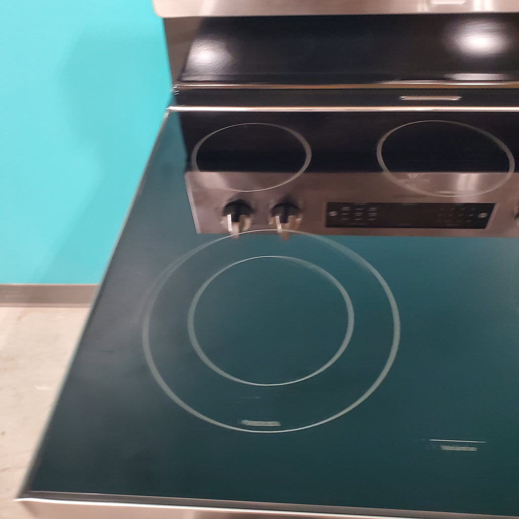 Pictures of Hisense Stainless Steel 30-in Glass Top 5 burners 5.8-cu ft Air Fry Convection Oven Freestanding Electric Range HBE3501CPS - Open Box - Neu Appliance Outlet - Discount Appliance Outlet in Austin, Tx