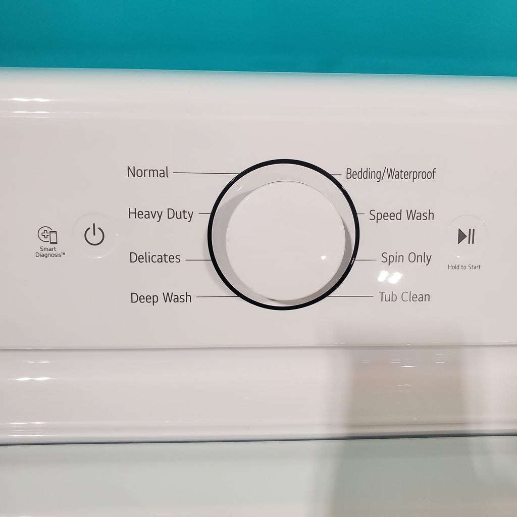 Pictures of ENERGY STAR LG 4.1 cu. ft. Top Load Washing Machine with 4-Way Agitator WT6105CW and ENERGY STAR LG 7.3 cu. ft. Electric Dryer with Smart Diagnosis DLE6100W - Scratch & Dent - Minor - Neu Appliance Outlet - Discount Appliance Outlet in Austin, Tx