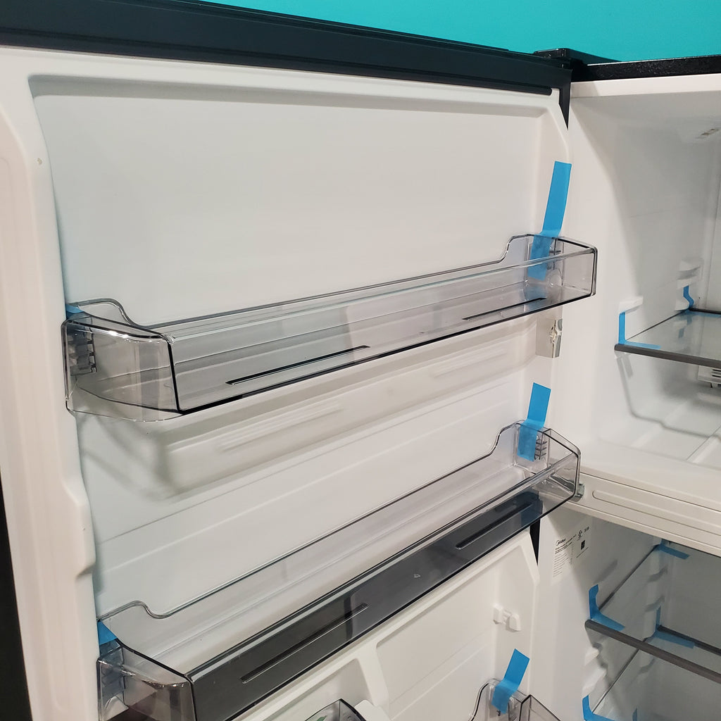 Pictures of Black ENERGY STAR Midea 18.1 cu. ft. Top Freezer Refrigerator with Reversible Door - Scratch & Dent - Minor - Neu Appliance Outlet - Discount Appliance Outlet in Austin, Tx