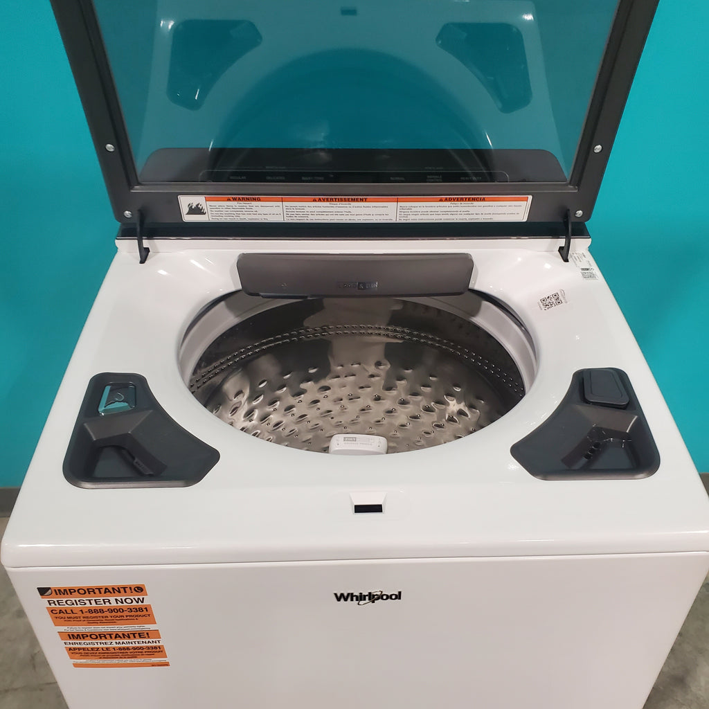 Pictures of ENERGY STAR Whirlpool 5.2 - 5.3 cu. ft. Smart Top Load Washing Machine with 2 in 1 Removable Agitator WTW8127LW and 7.4 cu. ft. Electric Dryer with Hamper Door WED8127LW - Open Box - Neu Appliance Outlet - Discount Appliance Outlet in Austin, Tx